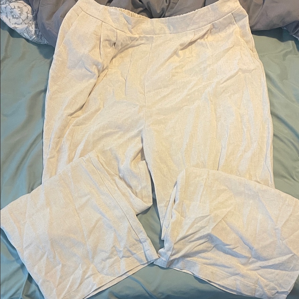 Cream Linen Pants